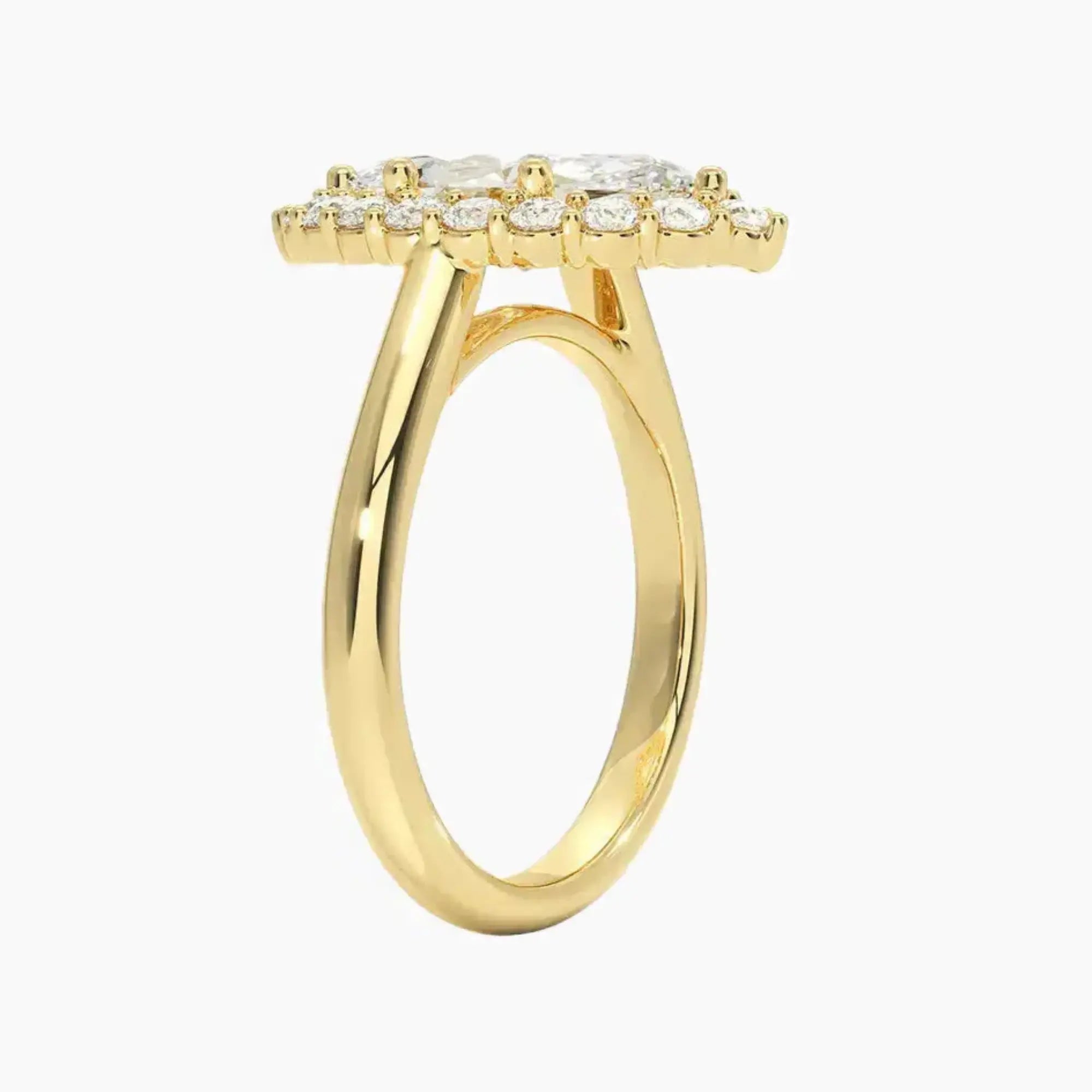 Fiora Marquise Designer 2 Carat Lab Grown Diamond Engagement Ring in 14K Yellow Gold
