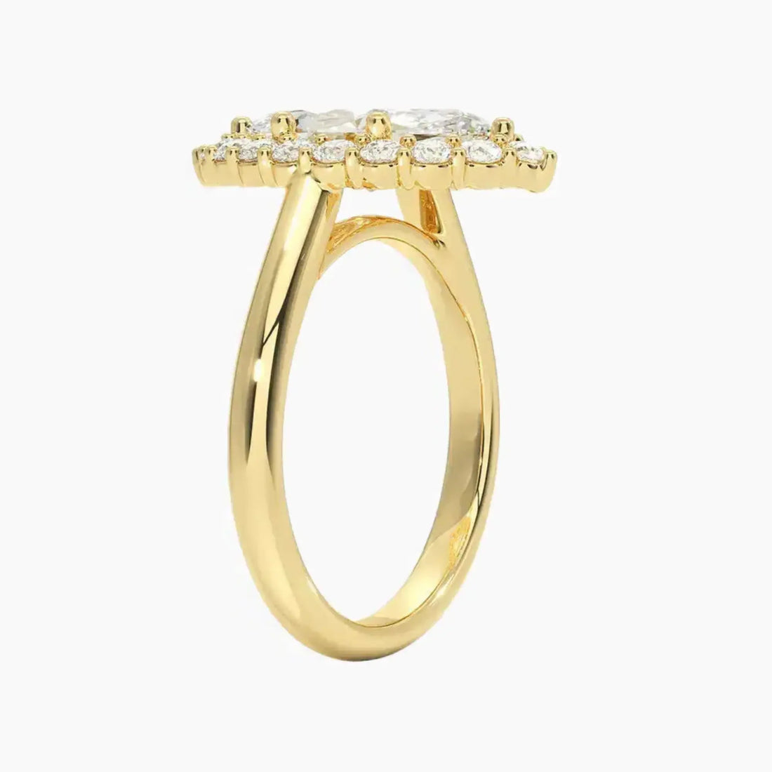 Fiora Marquise Designer 3 Carat Lab Grown Diamond Engagement Ring in 14K Yellow Gold