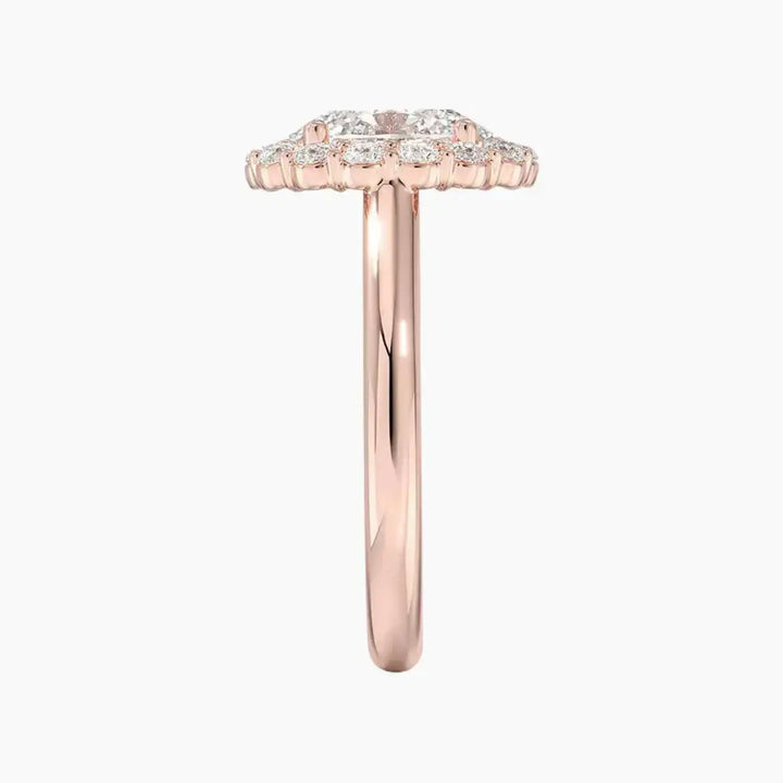 Fiora Oval Designer 1.5 Carat Lab Grown Diamond Engagement Ring in 18K Yellow Gold