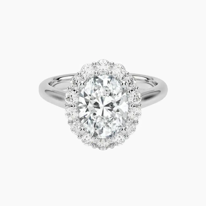 Fiora Oval Designer 3 Carat Lab Grown Diamond Engagement Ring in 14K White Gold