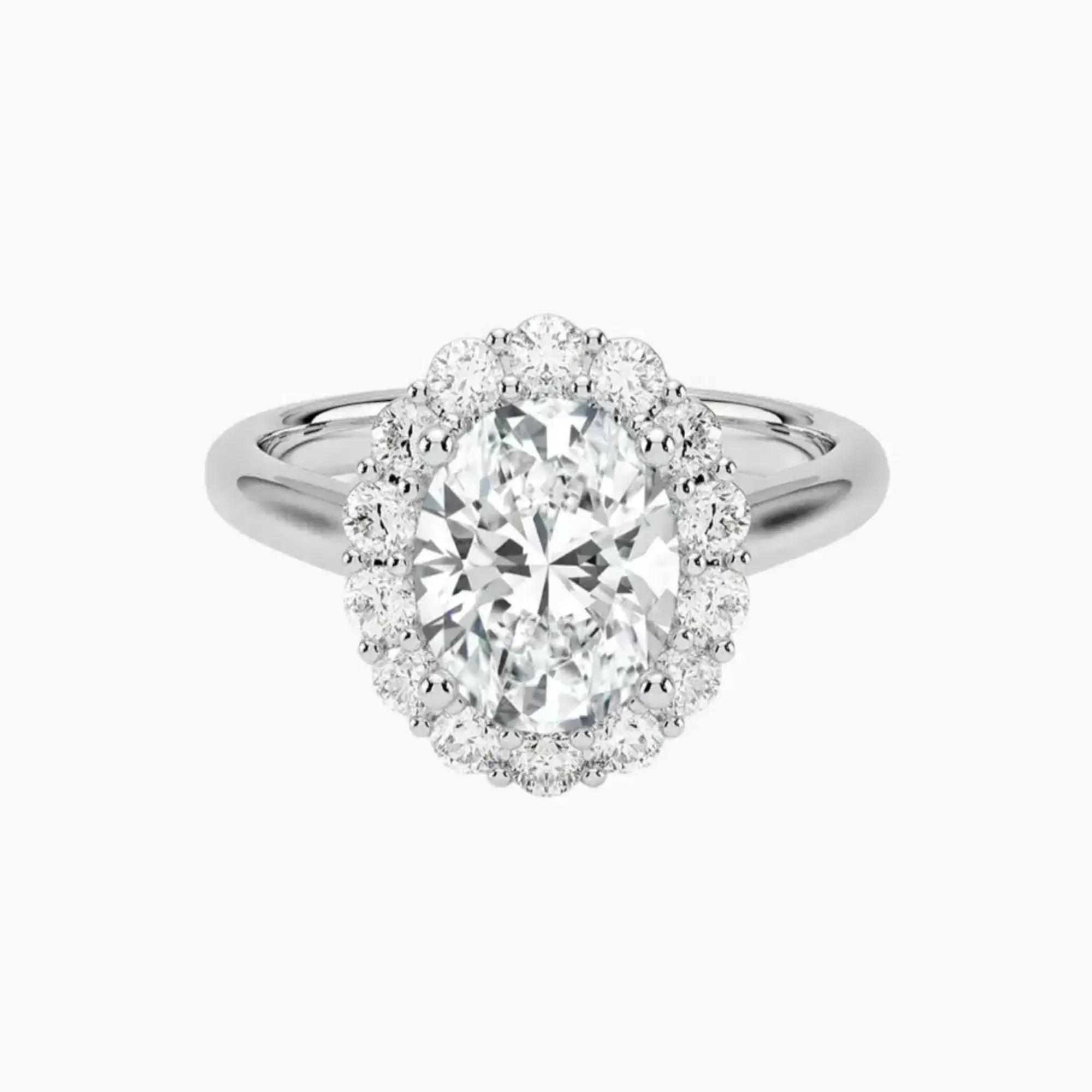 Fiora Oval Designer Diamond Ring Setting in 18K Yellow Gold