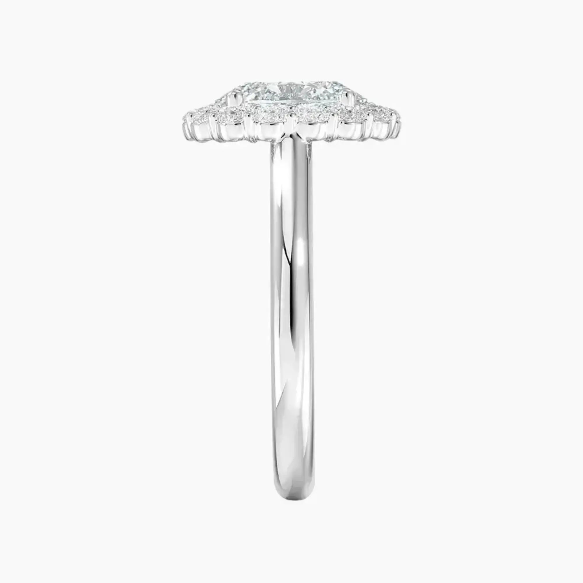 Fiora Oval Designer 1.5 Carat Lab Grown Diamond Engagement Ring in 18K White Gold
