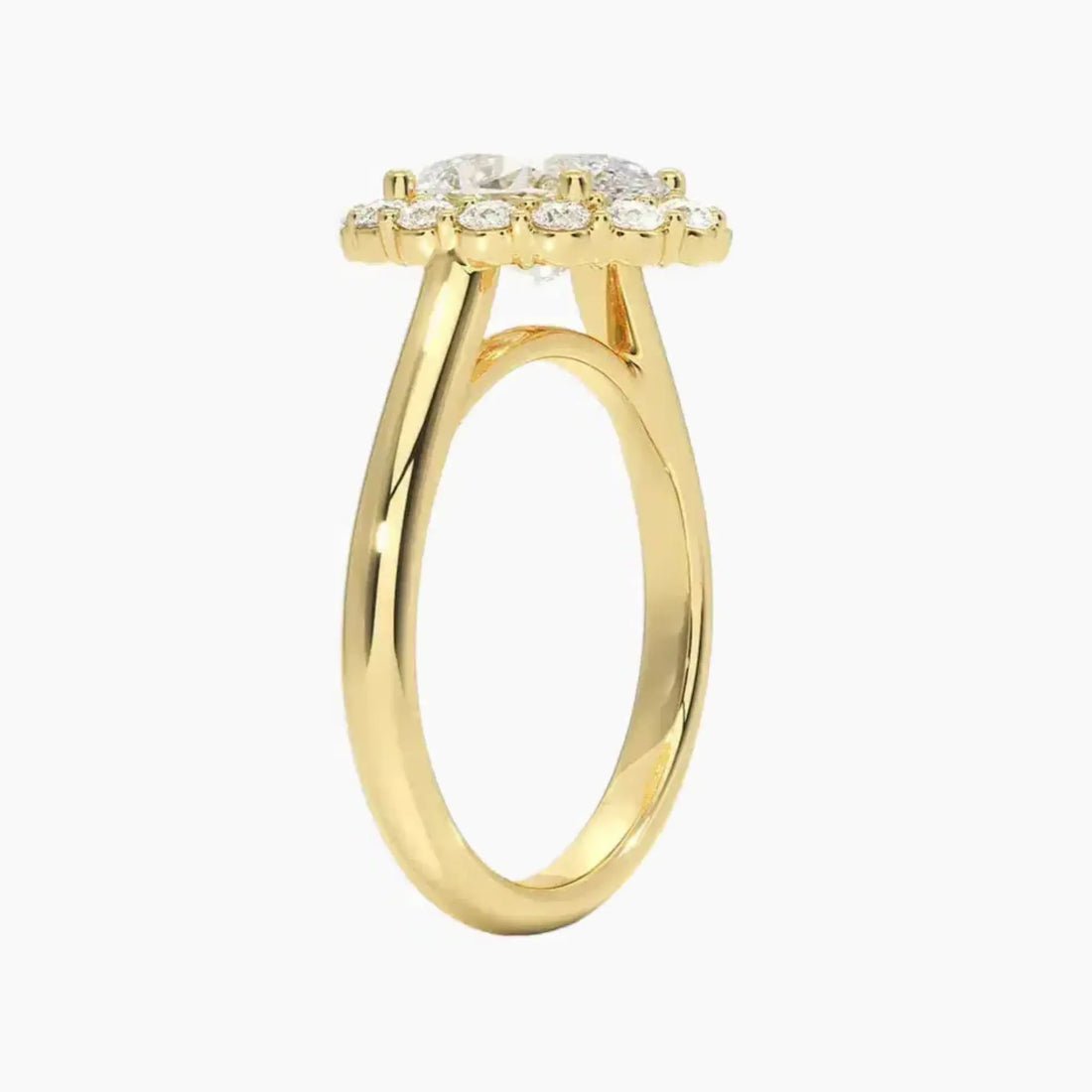 Fiora Oval Designer Diamond Ring Setting in 18K Rose Gold
