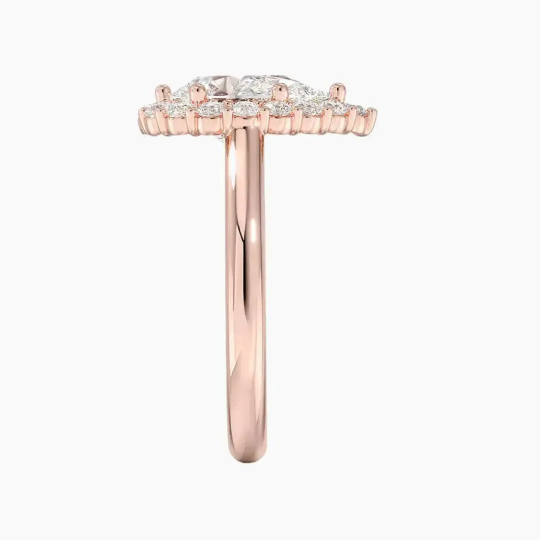 Fiora Pear Designer Diamond Ring Setting in 18K White Gold