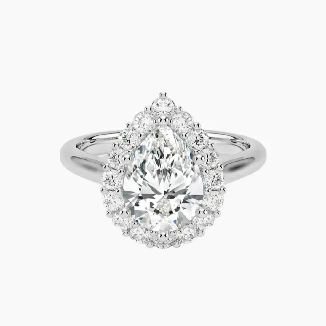 Fiora Pear Designer Diamond Ring Setting in 18K Rose Gold