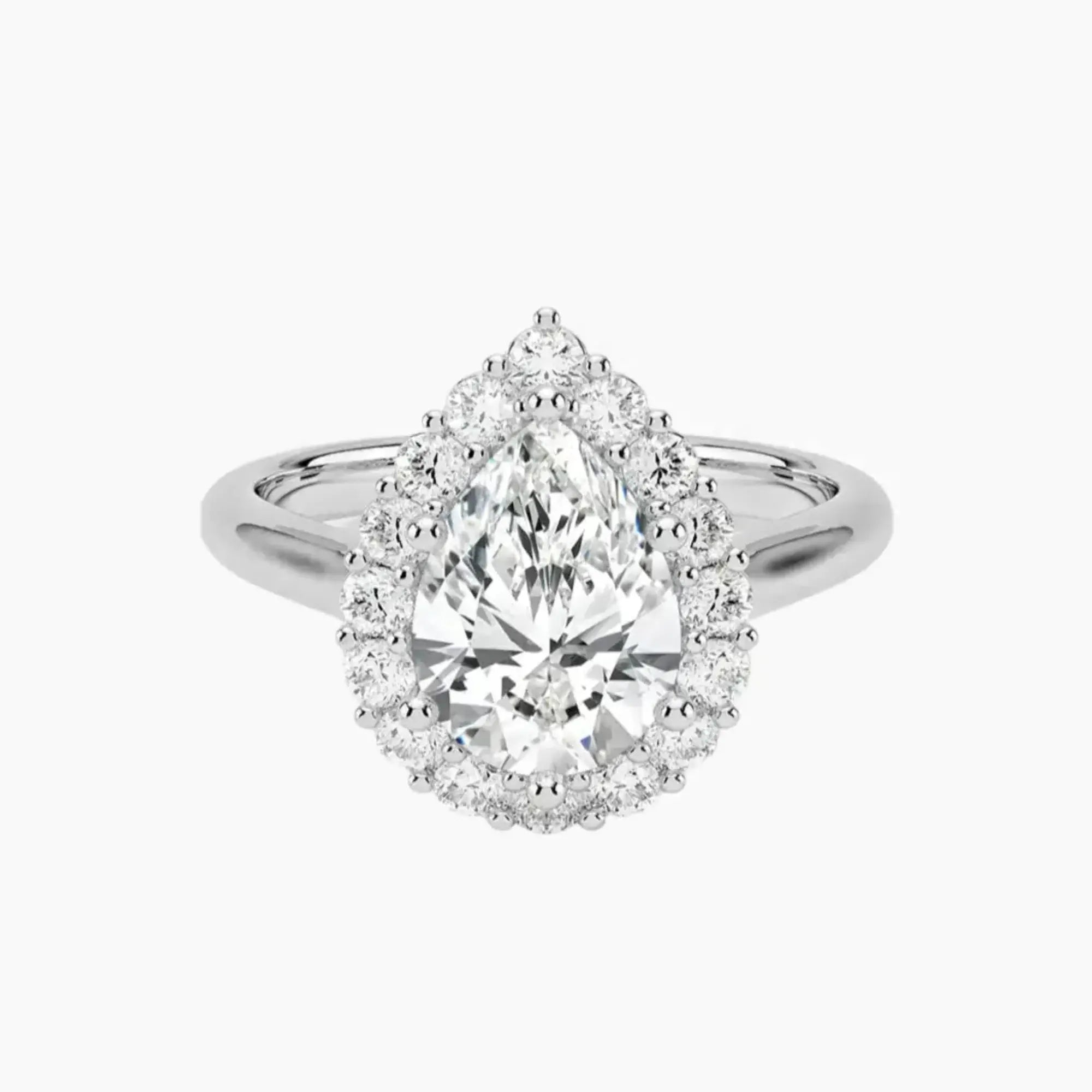 Fiora Pear Designer 2.5 Carat Lab Grown Diamond Engagement Ring in 14K Rose Gold