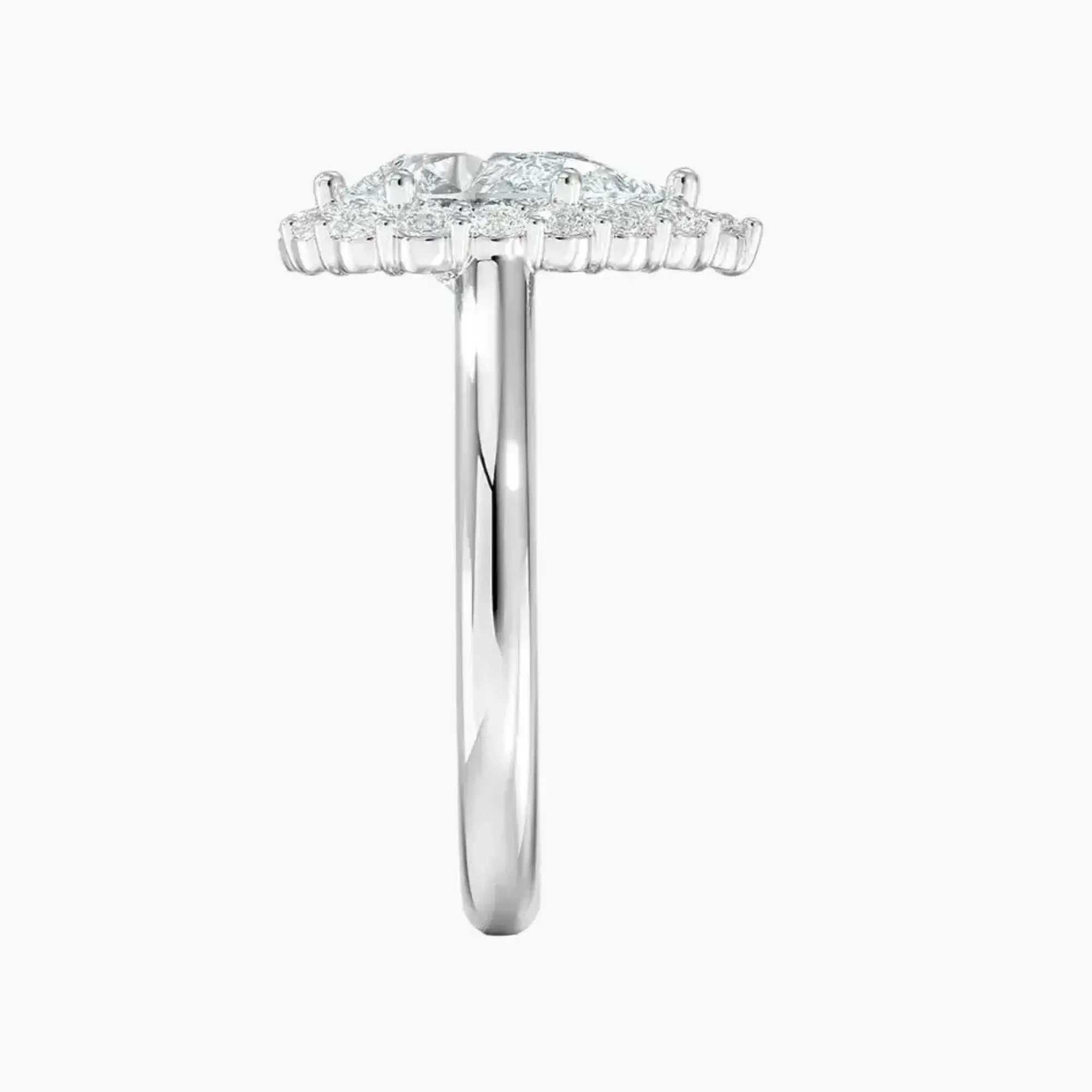 Fiora Pear Designer 3 Carat Lab Grown Diamond Engagement Ring in 18K White Gold