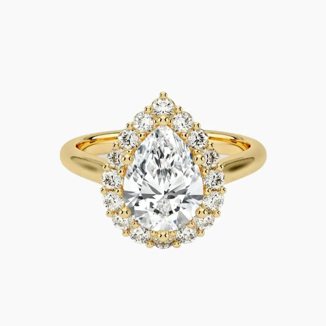 Fiora Pear Designer Diamond Ring Setting in 14K Rose Gold