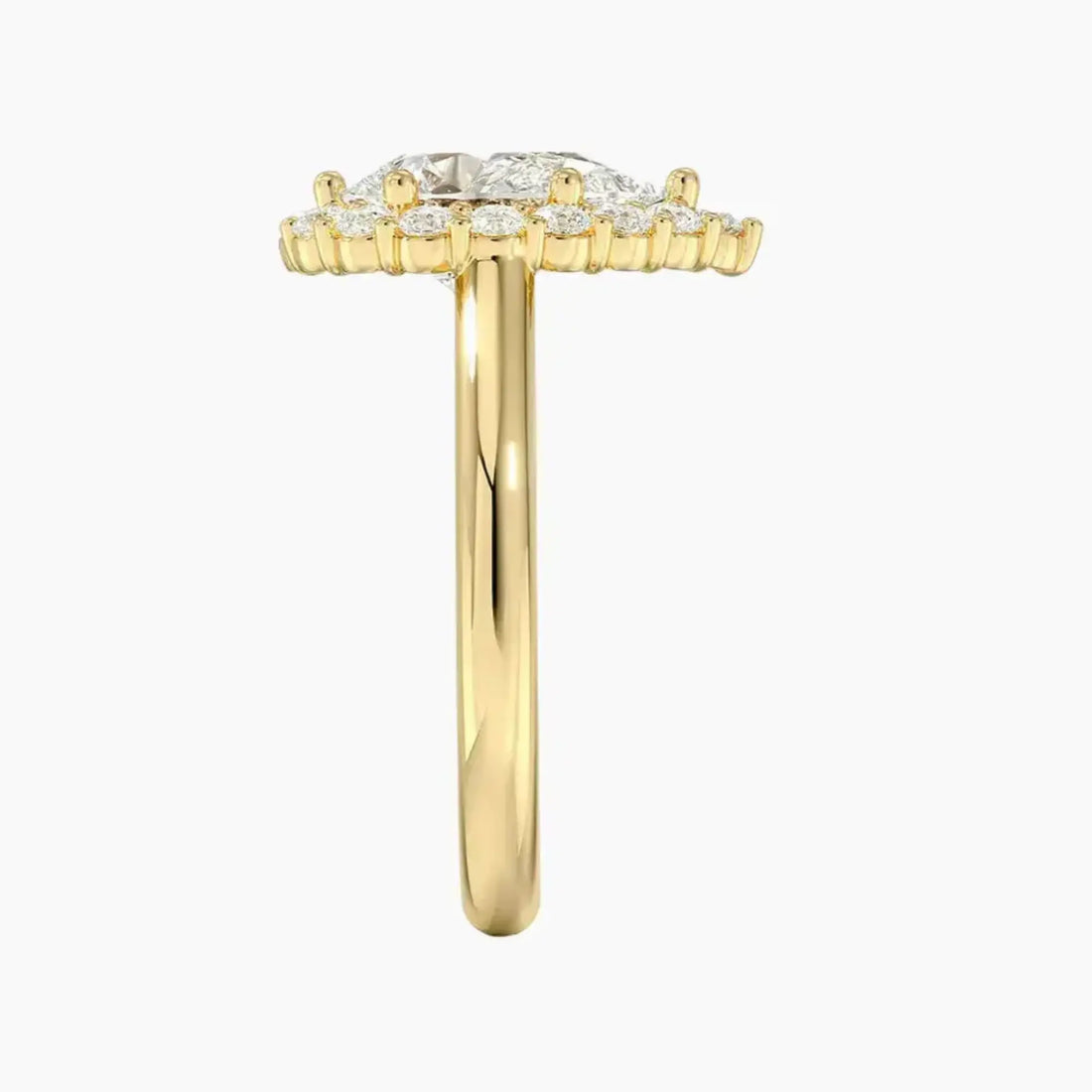 Fiora Pear Designer 1 Carat Lab Grown Diamond Engagement Ring in 14K Yellow Gold