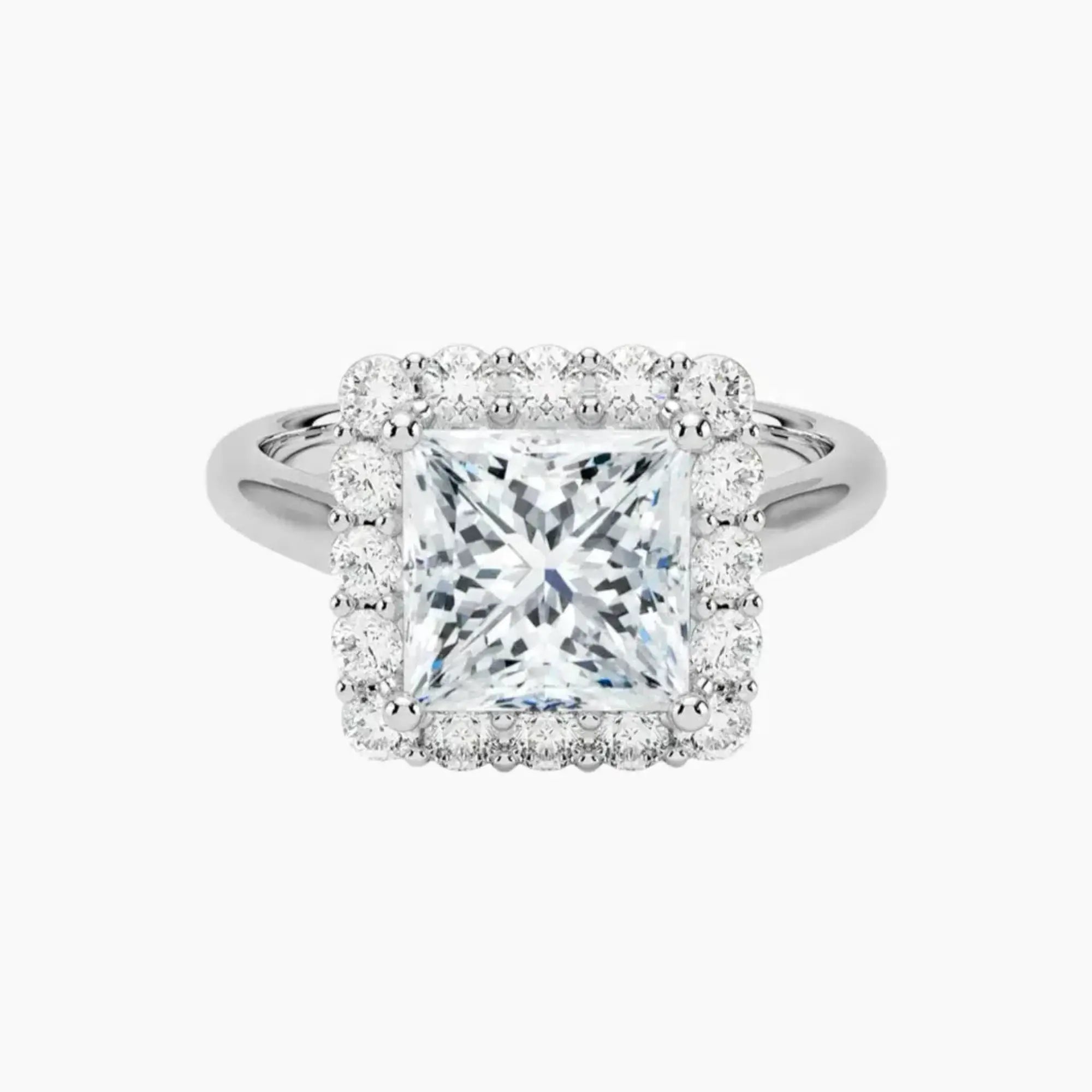 Fiora Princess Designer 3 Carat Lab Grown Diamond Engagement Ring in 18K Yellow Gold