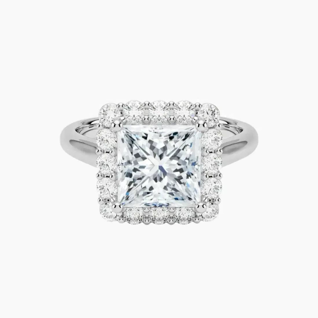 Fiora Princess Designer 3 Carat Lab Grown Diamond Engagement Ring in 18K White Gold