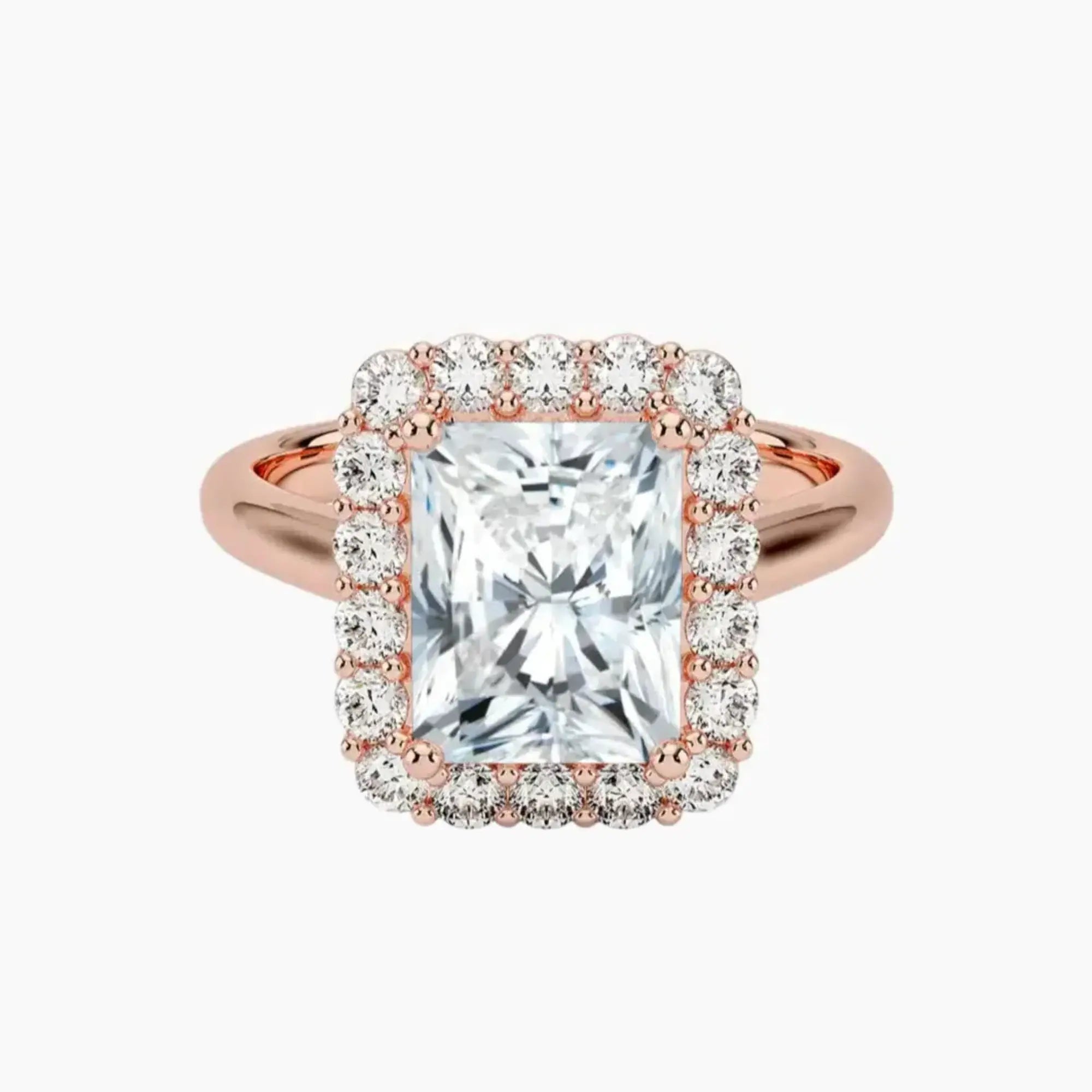 Fiora Radiant Designer 2 Carat Lab Grown Diamond Engagement Ring in 18K White Gold