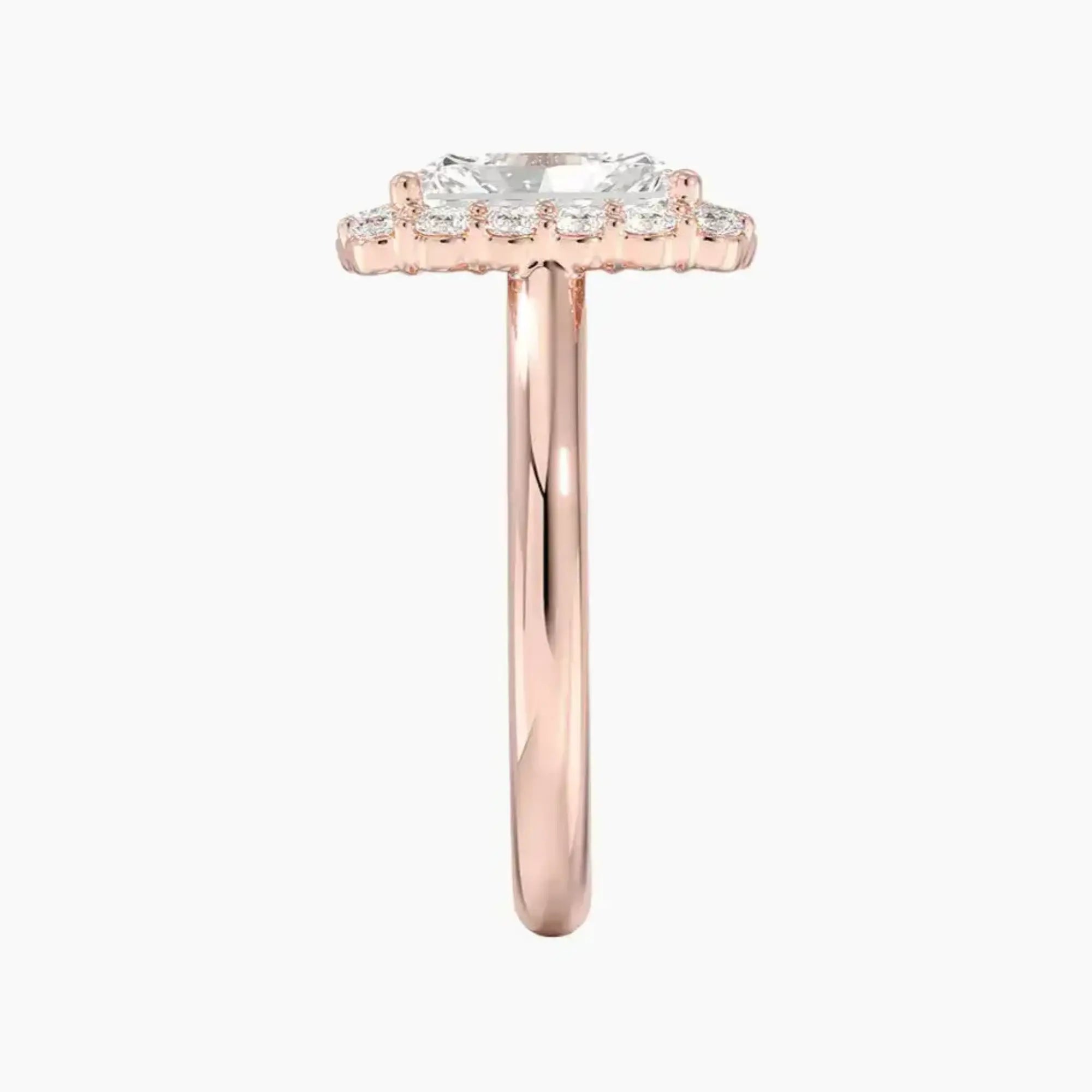 Fiora Radiant Designer Diamond Ring Setting in 14K Yellow Gold