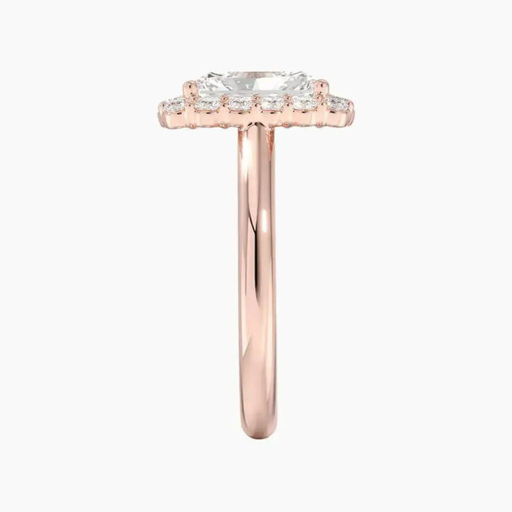 Fiora Radiant Designer 3 Carat Lab Grown Diamond Engagement Ring in 18K Yellow Gold