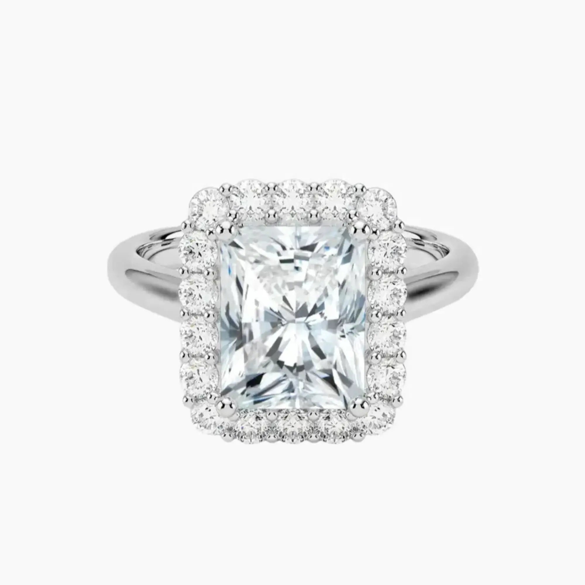 Fiora Radiant Designer 3 Carat Lab Grown Diamond Engagement Ring in 18K Yellow Gold