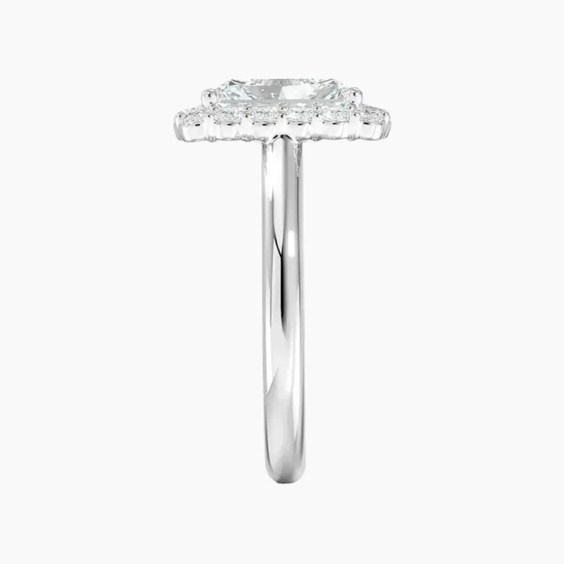 Fiora Radiant Designer Diamond Ring Setting in 14K White Gold