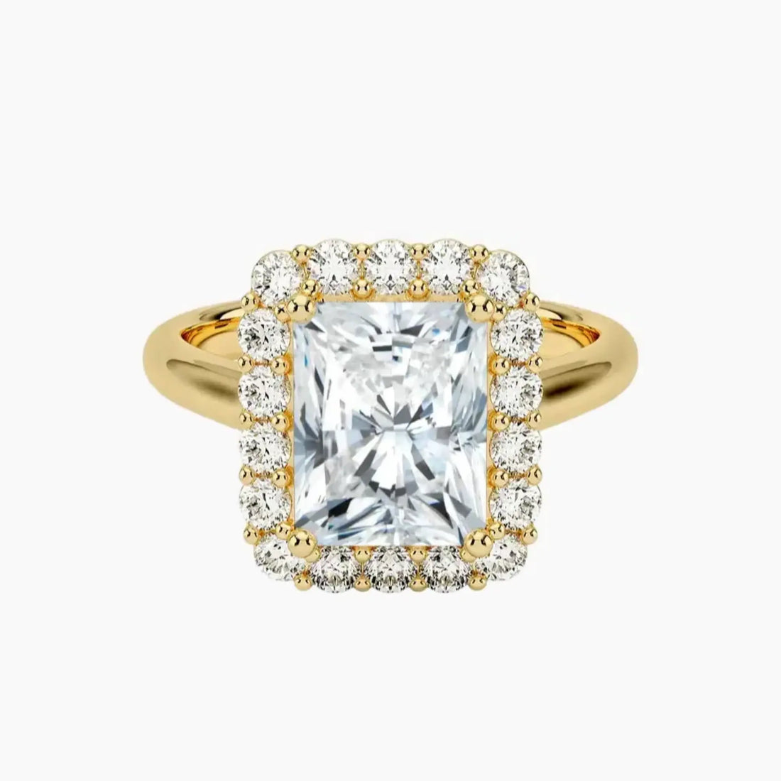 Fiora Radiant Designer Diamond Ring Setting in 18K Rose Gold