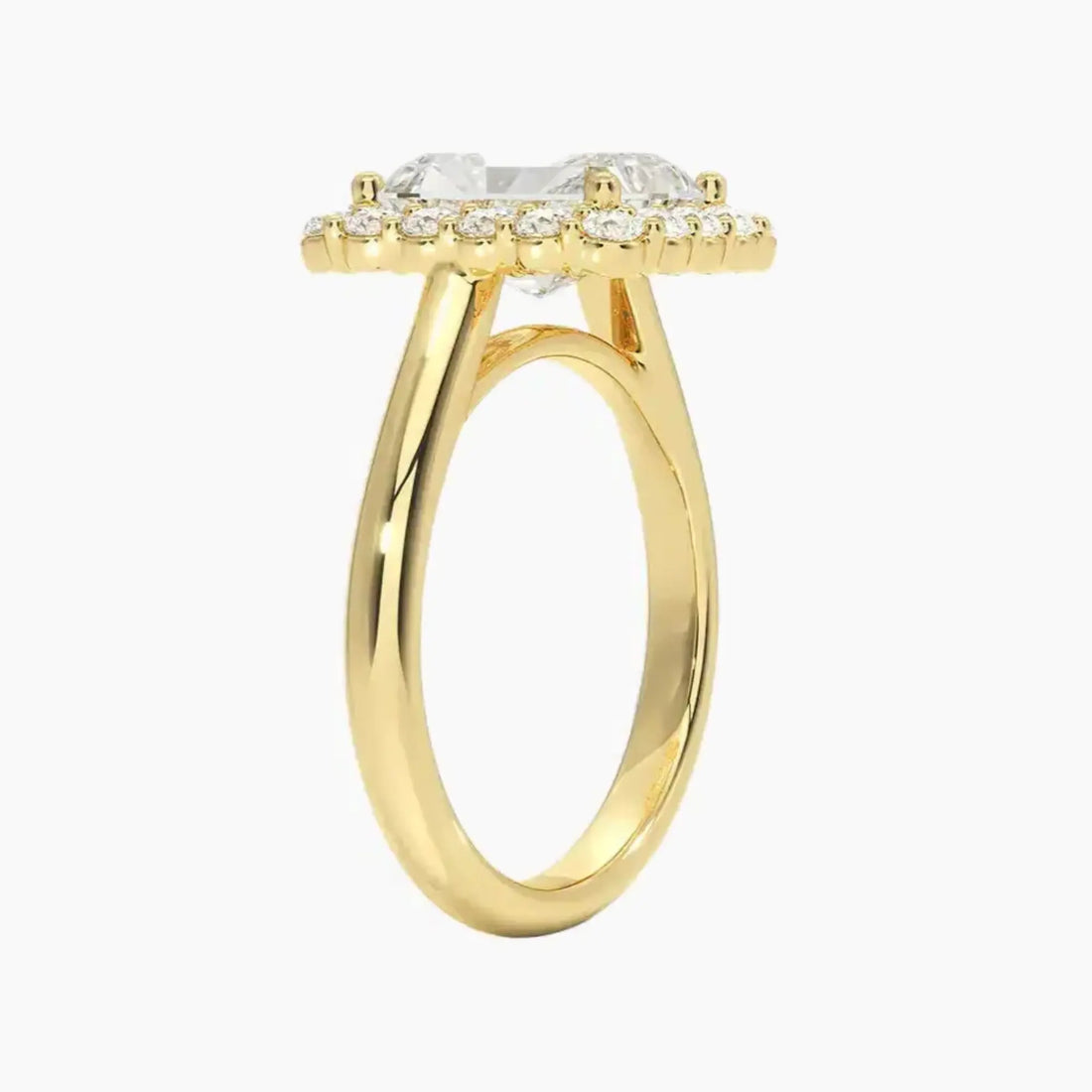 Fiora Radiant Designer Diamond Ring Setting in 14K Yellow Gold