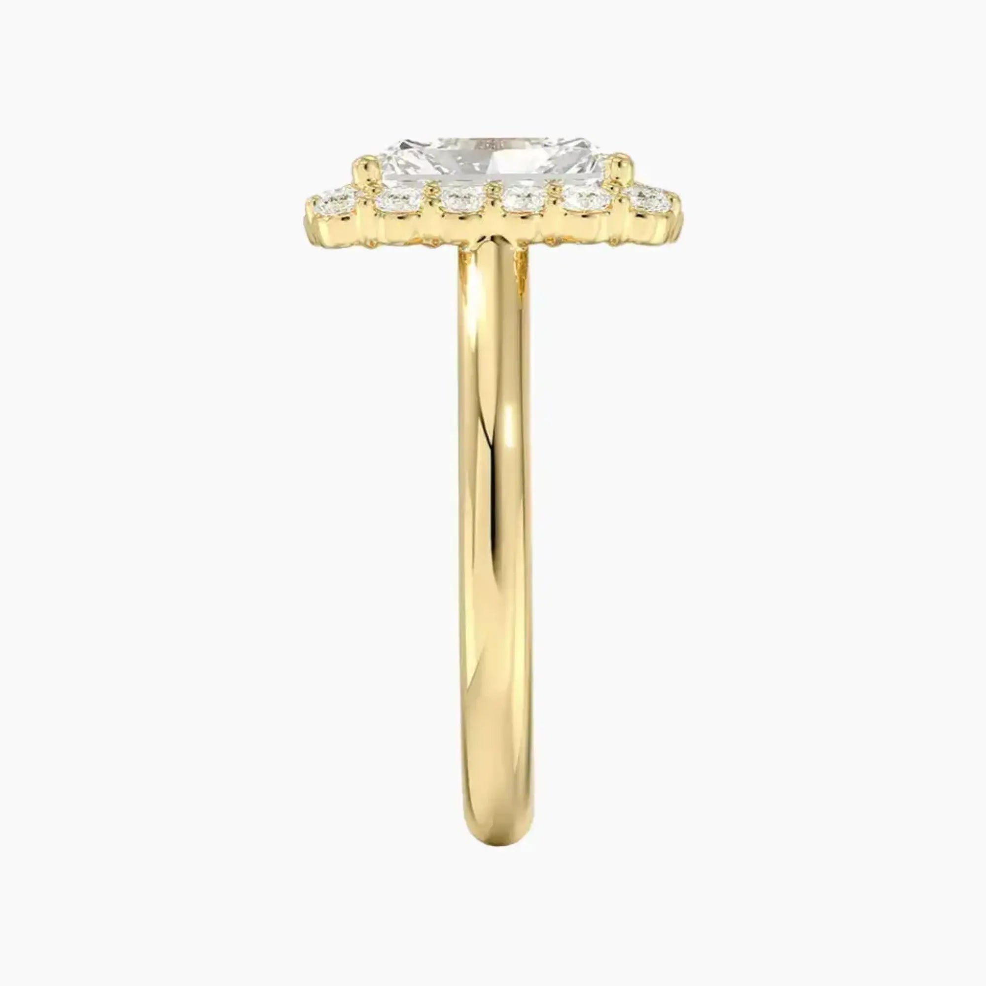 Fiora Radiant Designer 2.5 Carat Lab Grown Diamond Engagement Ring in 18K Yellow Gold