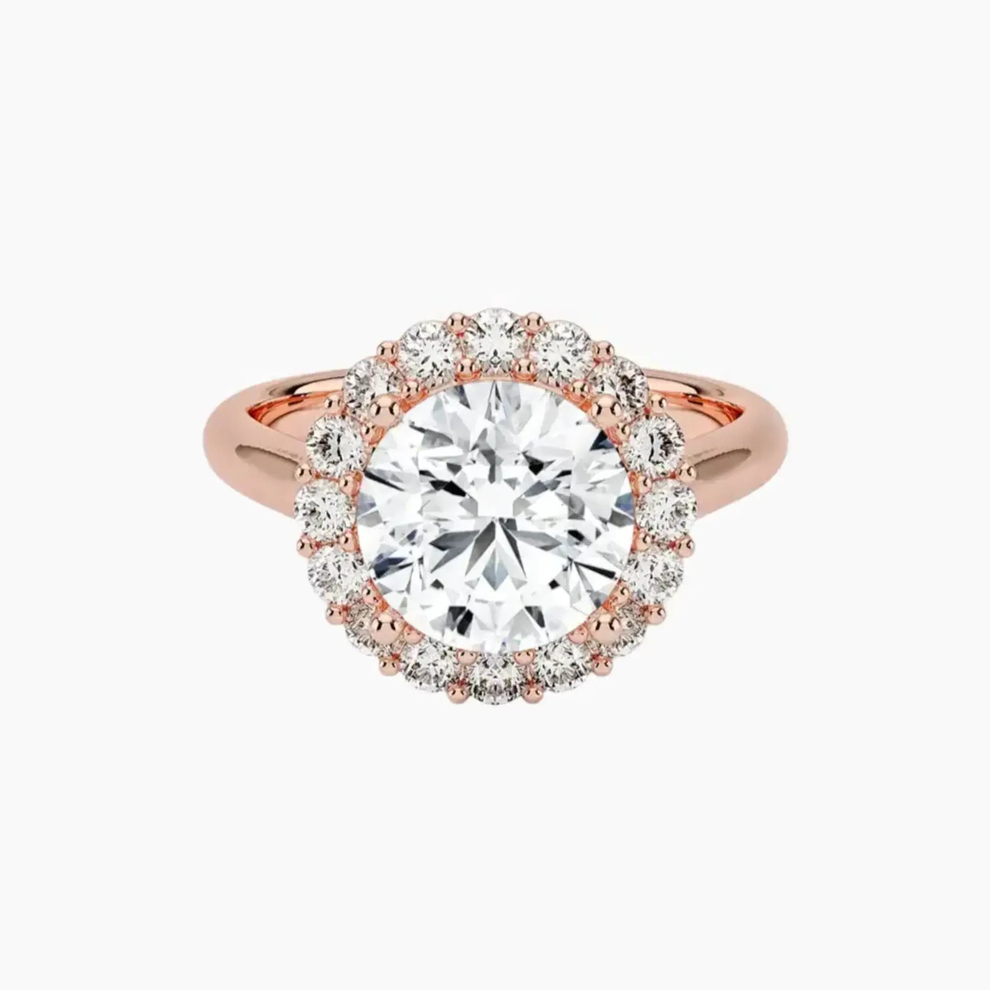 Fiora Round Designer 3 Carat Lab Grown Diamond Engagement Ring in 18K Yellow Gold
