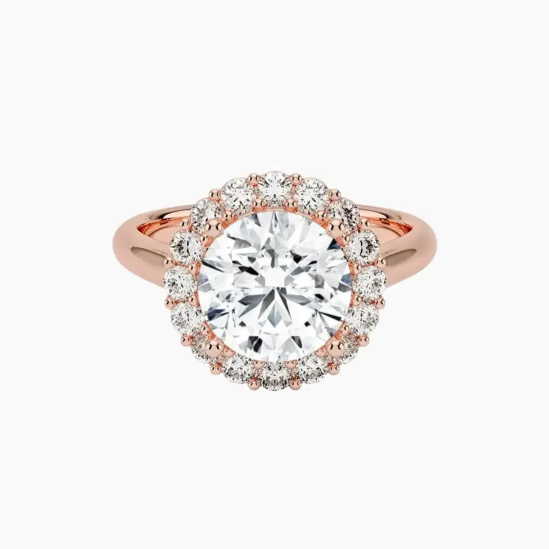 Fiora Round Designer 3 Carat Lab Grown Diamond Engagement Ring in 14K Yellow Gold