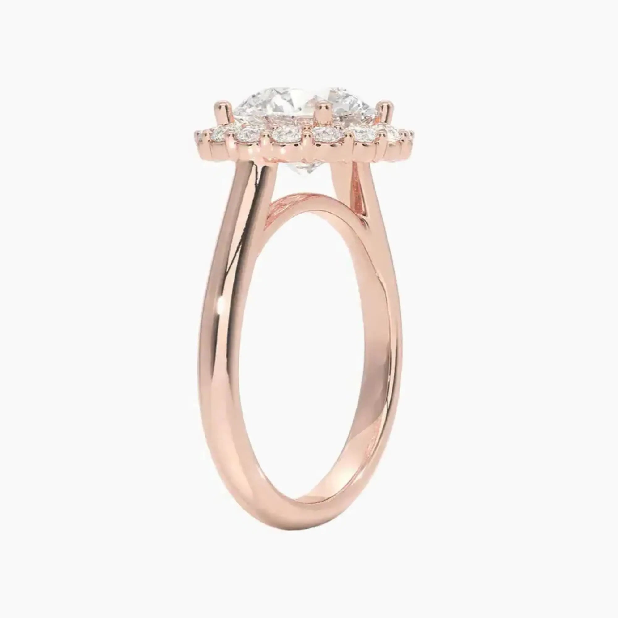Fiora Round Designer 2 Carat Lab Grown Diamond Engagement Ring in 14K White Gold