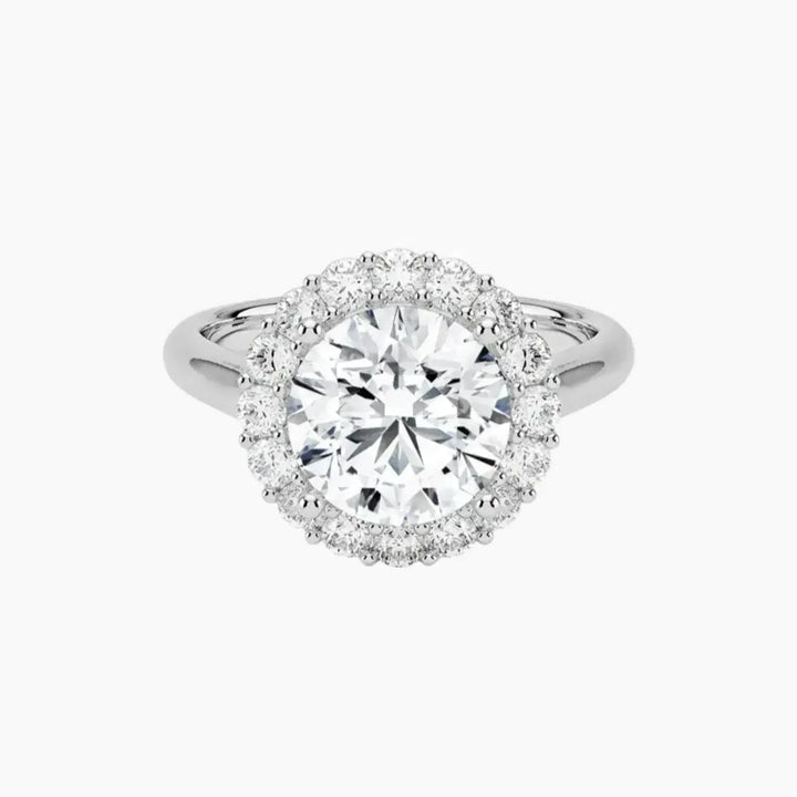 Fiora Round Designer 3 Carat Lab Grown Diamond Engagement Ring in 14K White Gold