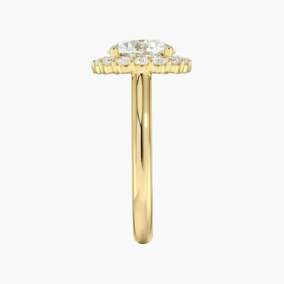 Fiora Round Designer Diamond Ring Setting in 18K Yellow Gold