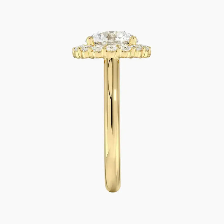 Fiora Round Designer 3 Carat Lab Grown Diamond Engagement Ring in 14K Rose Gold