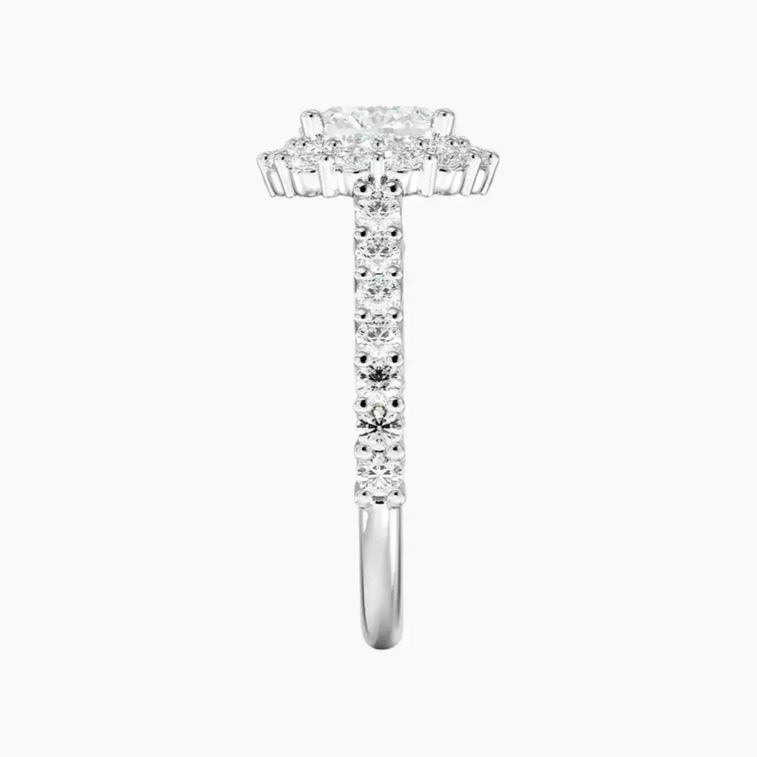 Fiora Pave Cushion Designer Diamond Ring Setting in 14K Yellow Gold