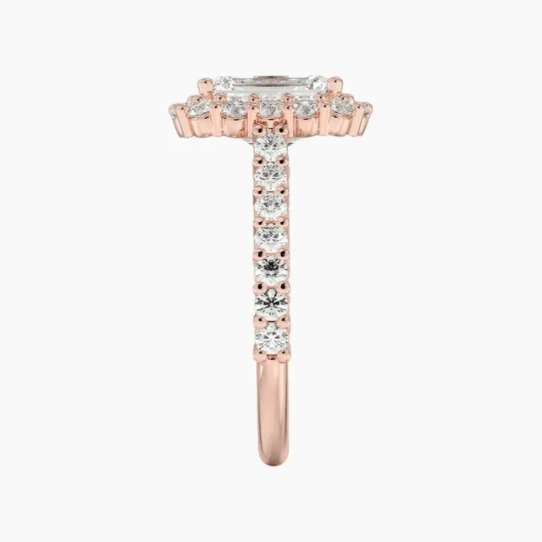 Fiora Pave Emerald Designer Diamond Ring Setting in 18K White Gold