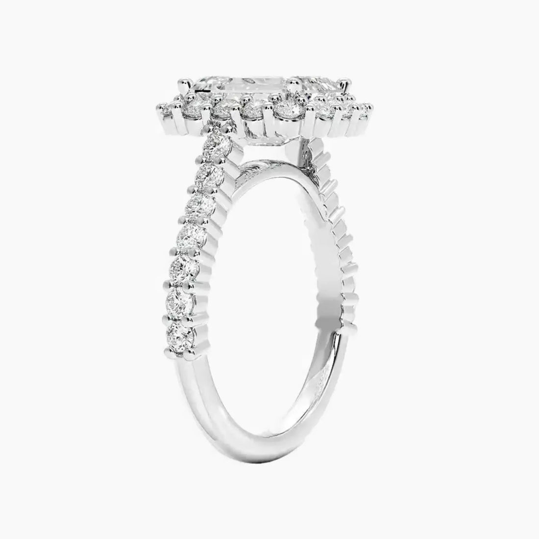 Fiora Pave Emerald Designer Diamond Ring Setting in 14K Yellow Gold