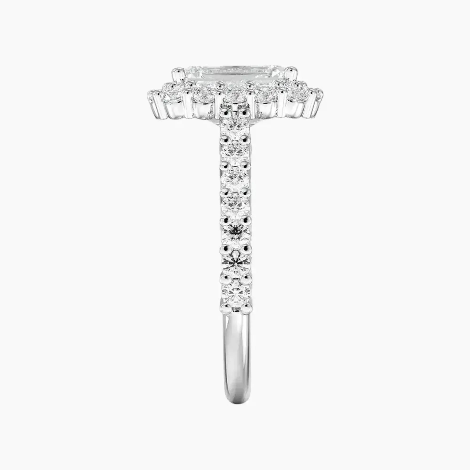 Fiora Pave Emerald Designer Diamond Ring Setting in 14K Yellow Gold