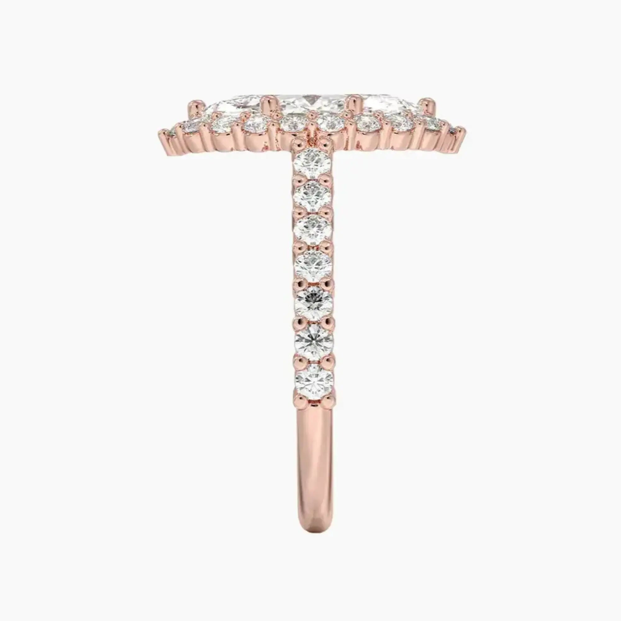 Fiora Pave Marquise Designer 2.5 Carat Lab Grown Diamond Engagement Ring in 14K White Gold