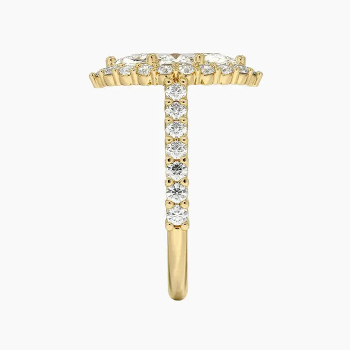 Fiora Pave Marquise Designer 3 Carat Lab Grown Diamond Engagement Ring in 18K Rose Gold