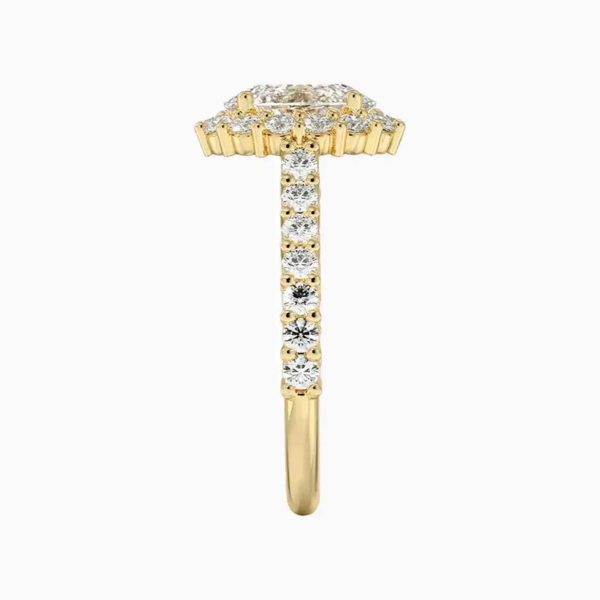 Fiora Pave Oval Designer Diamond Ring Setting in 18K Rose Gold