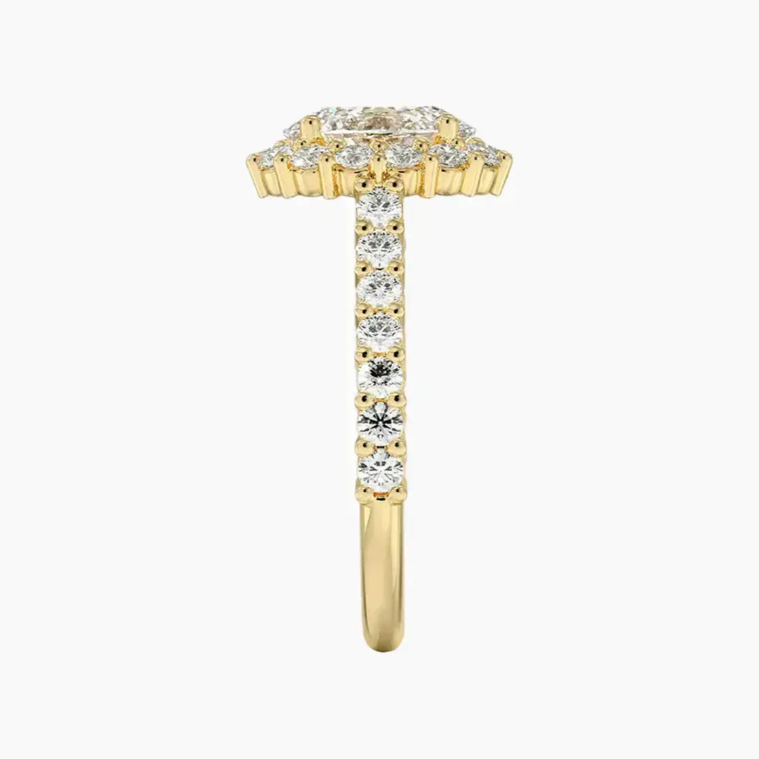 Fiora Pave Oval Designer Diamond Ring Setting in 14K Rose Gold