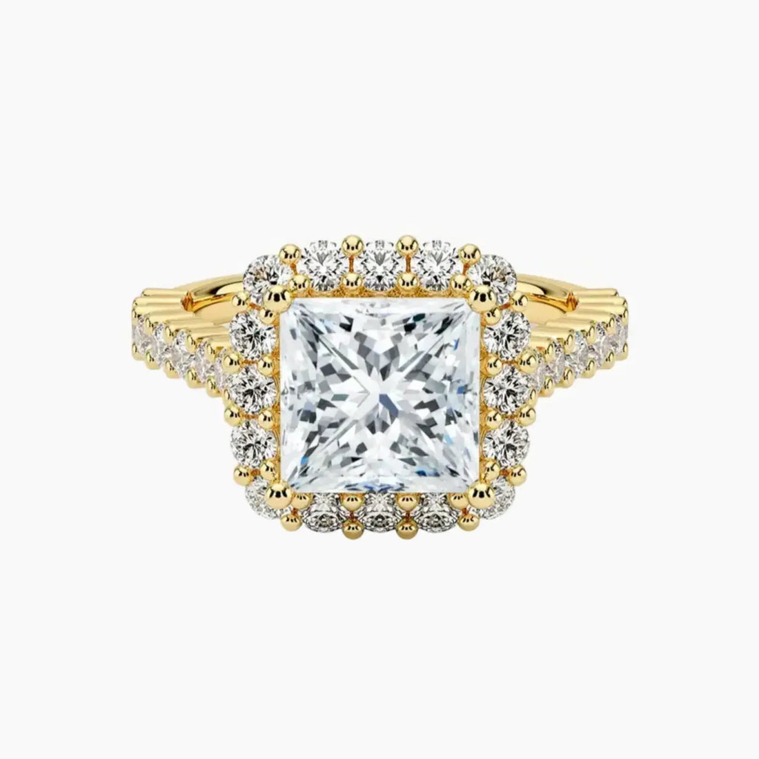 Fiora Pave Princess Designer Diamond Ring Setting in 18K Rose Gold