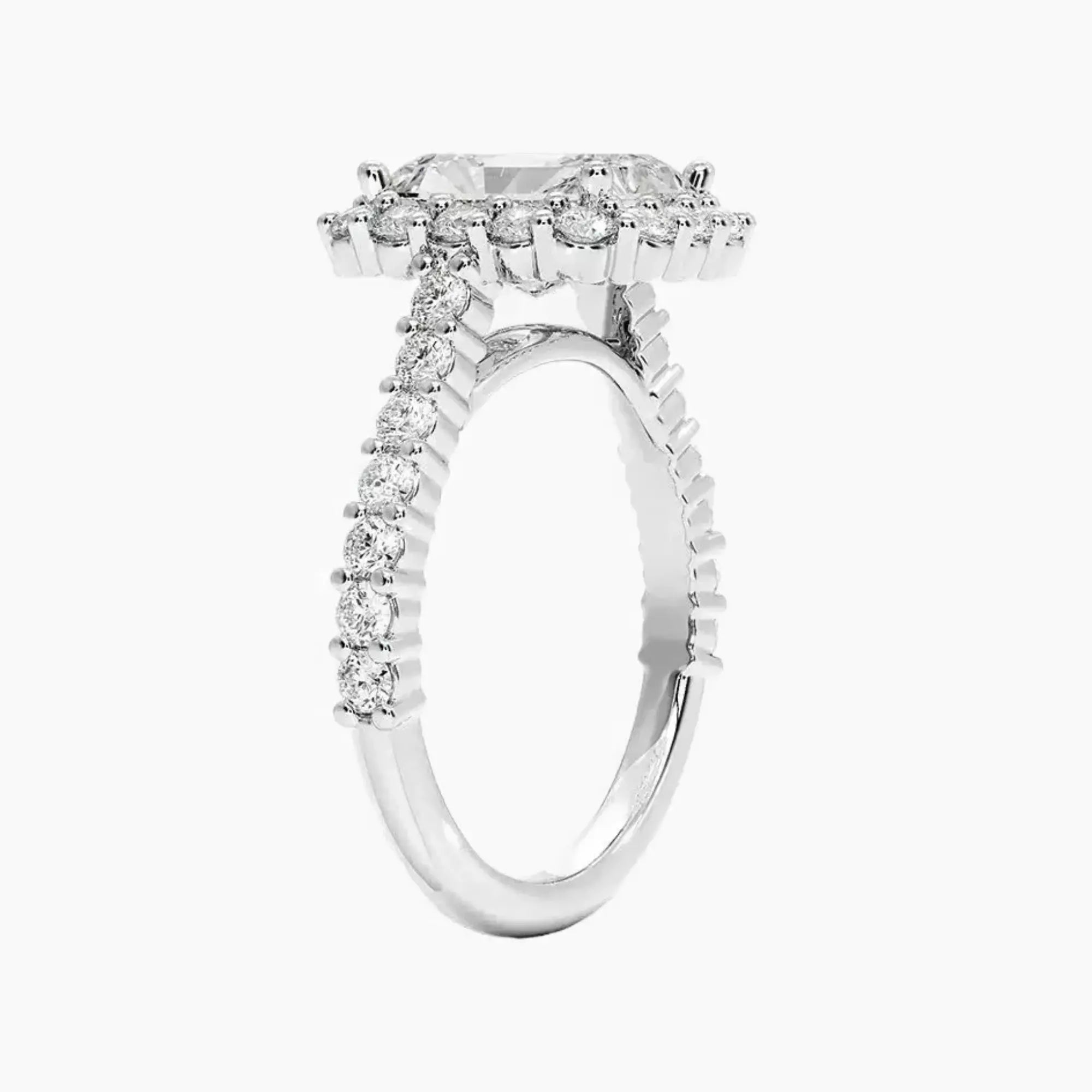 Fiora Pave Radiant Designer 3 Carat Lab Grown Diamond Engagement Ring in 14K Yellow Gold