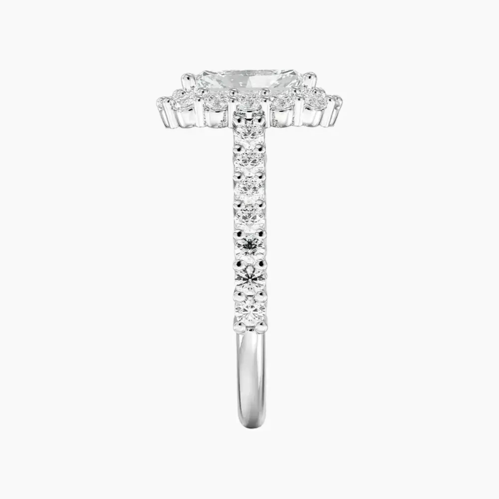 Fiora Pave Radiant Designer 1 Carat Lab Grown Diamond Engagement Ring in 18K Yellow Gold