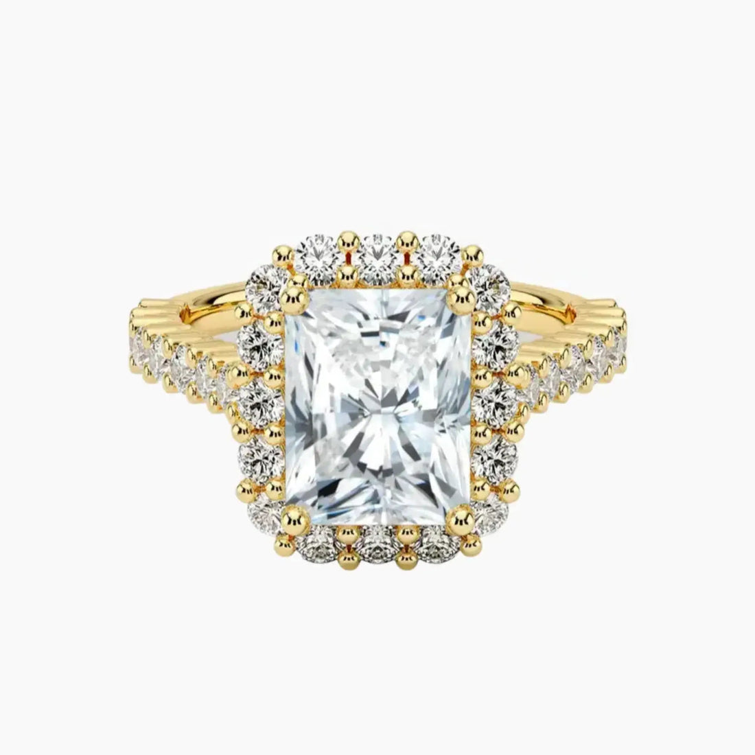 Fiora Pave Radiant Designer Diamond Ring Setting in 18K White Gold