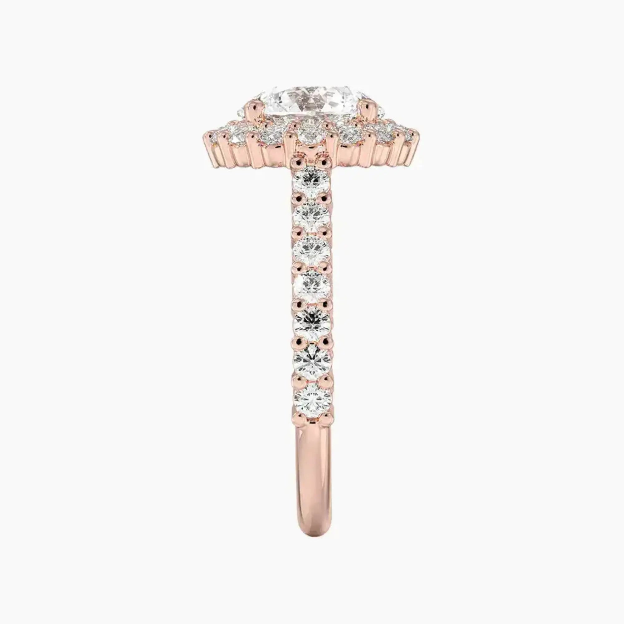 Fiora Pave Round Designer 3 Carat Lab Grown Diamond Engagement Ring in 18K Yellow Gold