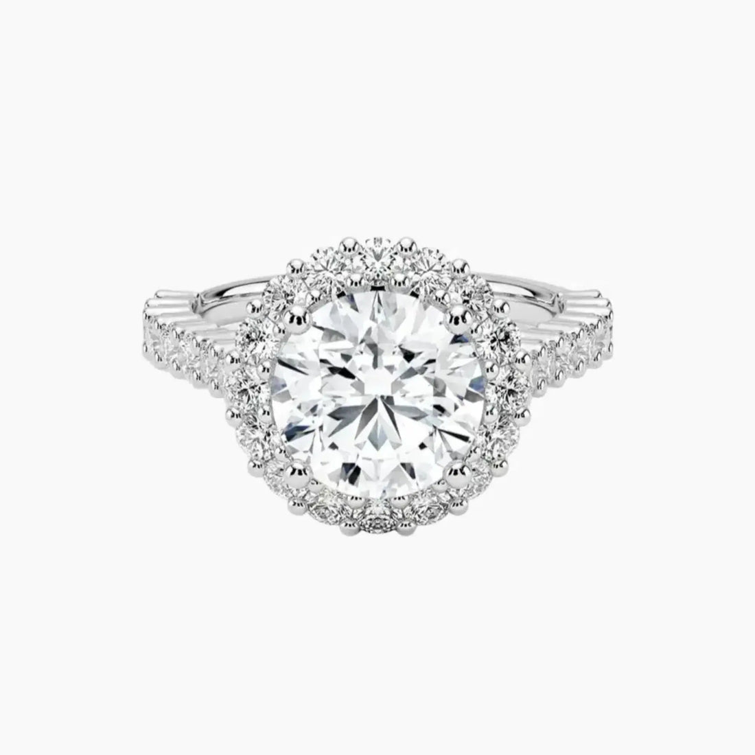 Fiora Pave Round Designer 1 Carat Lab Grown Diamond Engagement Ring in 14K Yellow Gold