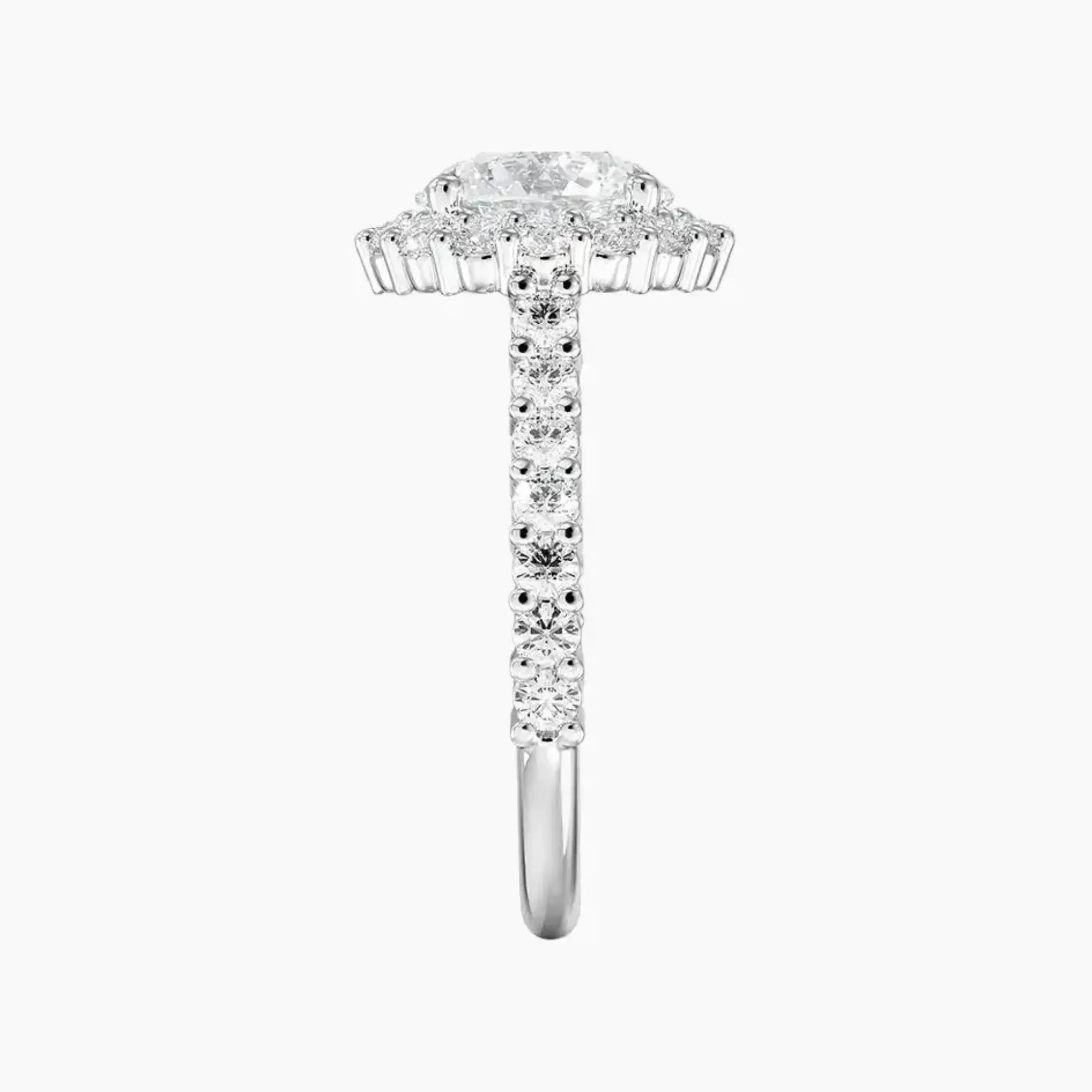 Fiora Pave Round Designer 1 Carat Lab Grown Diamond Engagement Ring in 18K Yellow Gold