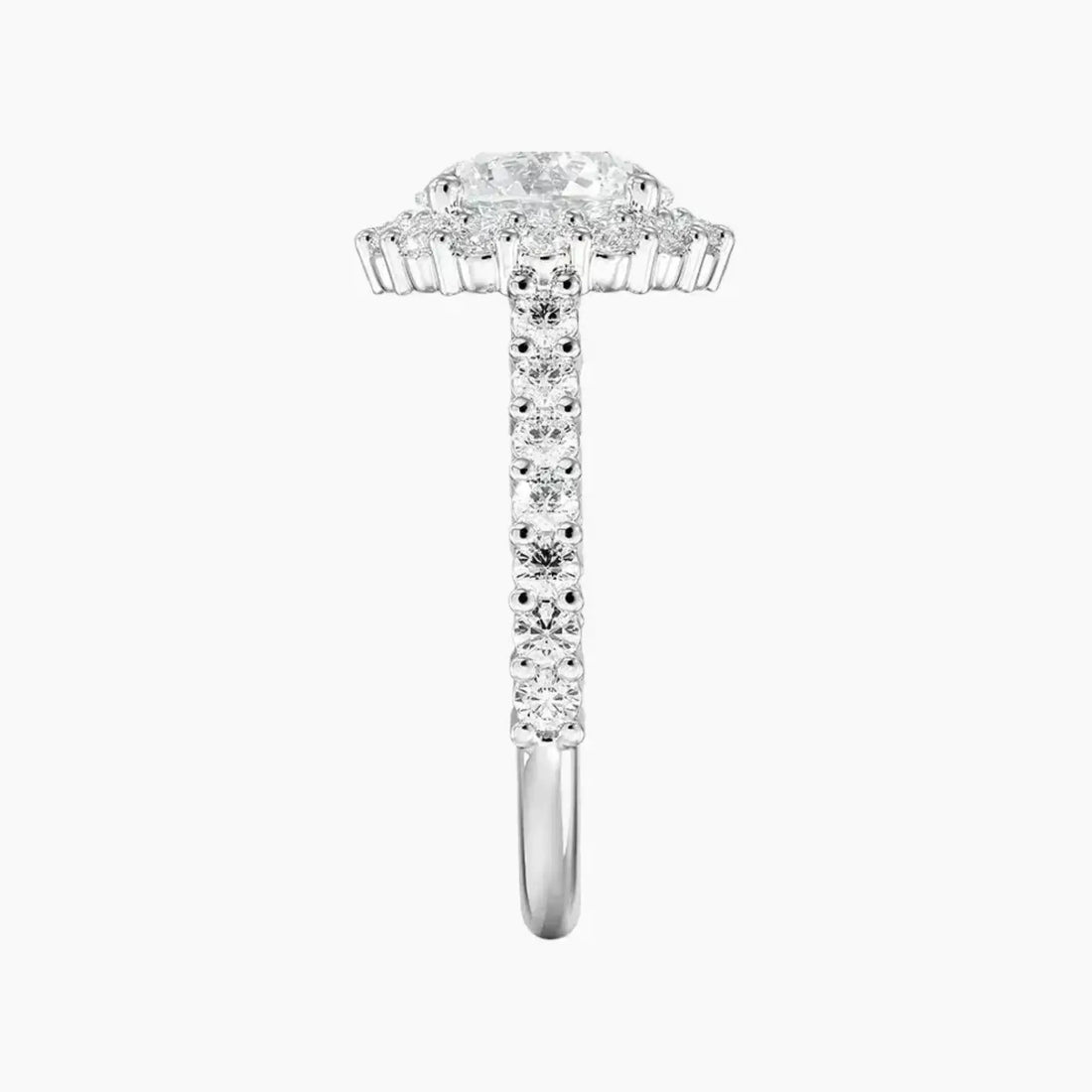 Fiora Pave Round Designer Diamond Ring Setting in 14K Yellow Gold