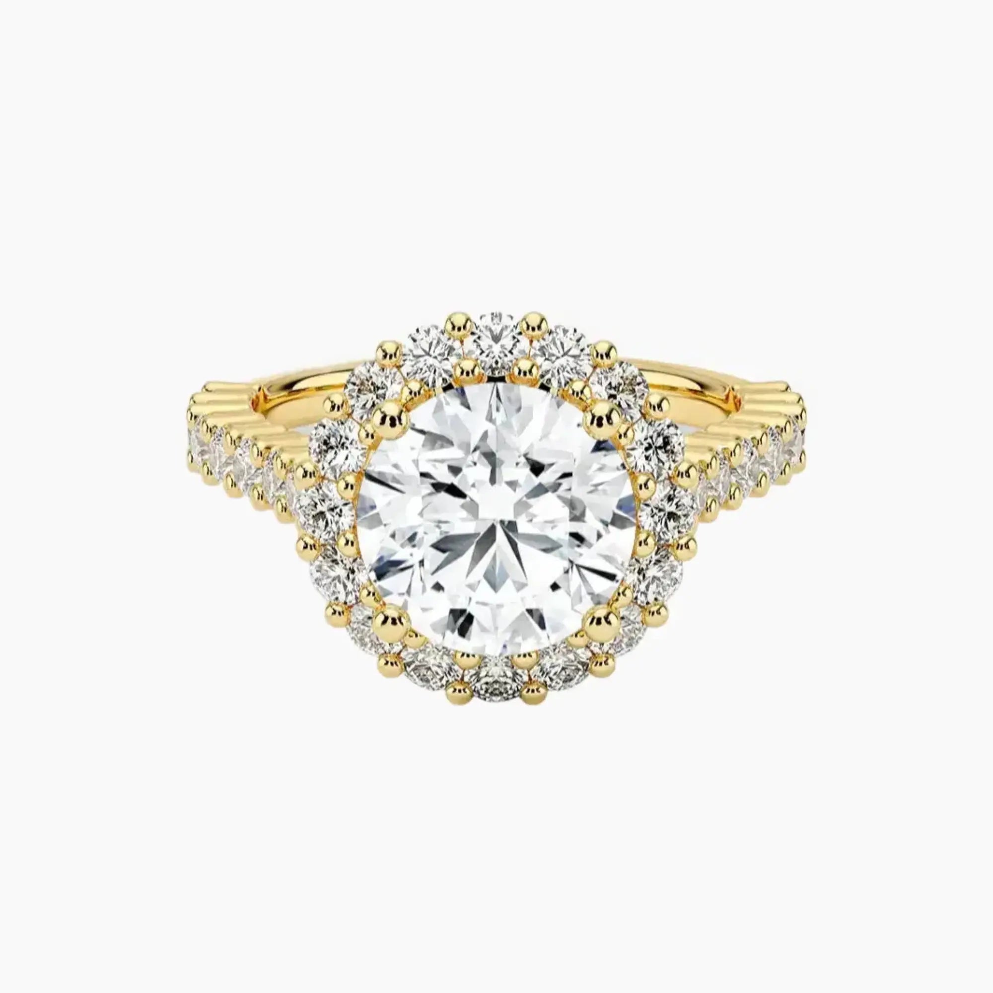 Fiora Pave Round Designer 1.5 Carat Lab Grown Diamond Engagement Ring in 18K Rose Gold