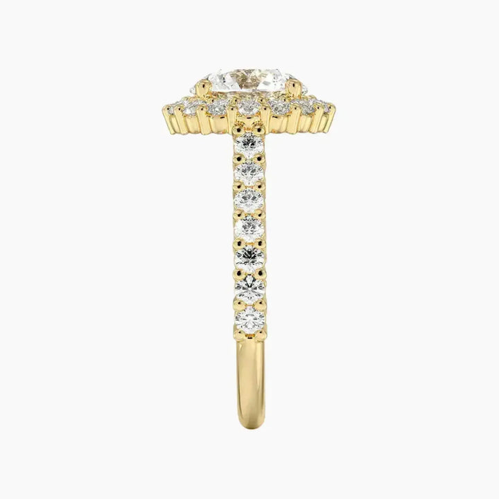 Fiora Pave Round Designer 2 Carat Lab Grown Diamond Engagement Ring in 18K Rose Gold
