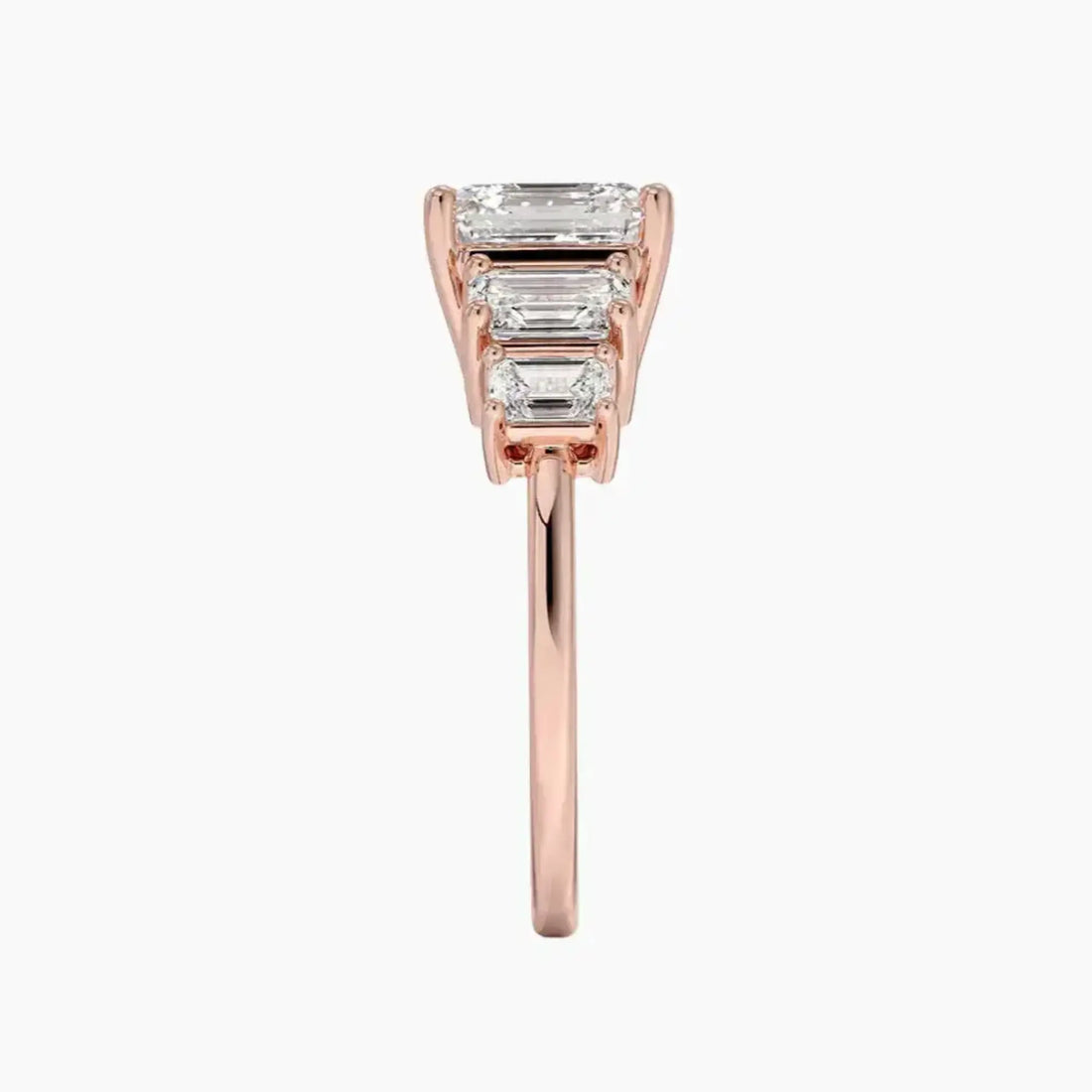 Katerina Five Stone Asscher Designer 1.5 Carat Lab Grown Diamond Engagement Ring in 18K Yellow Gold