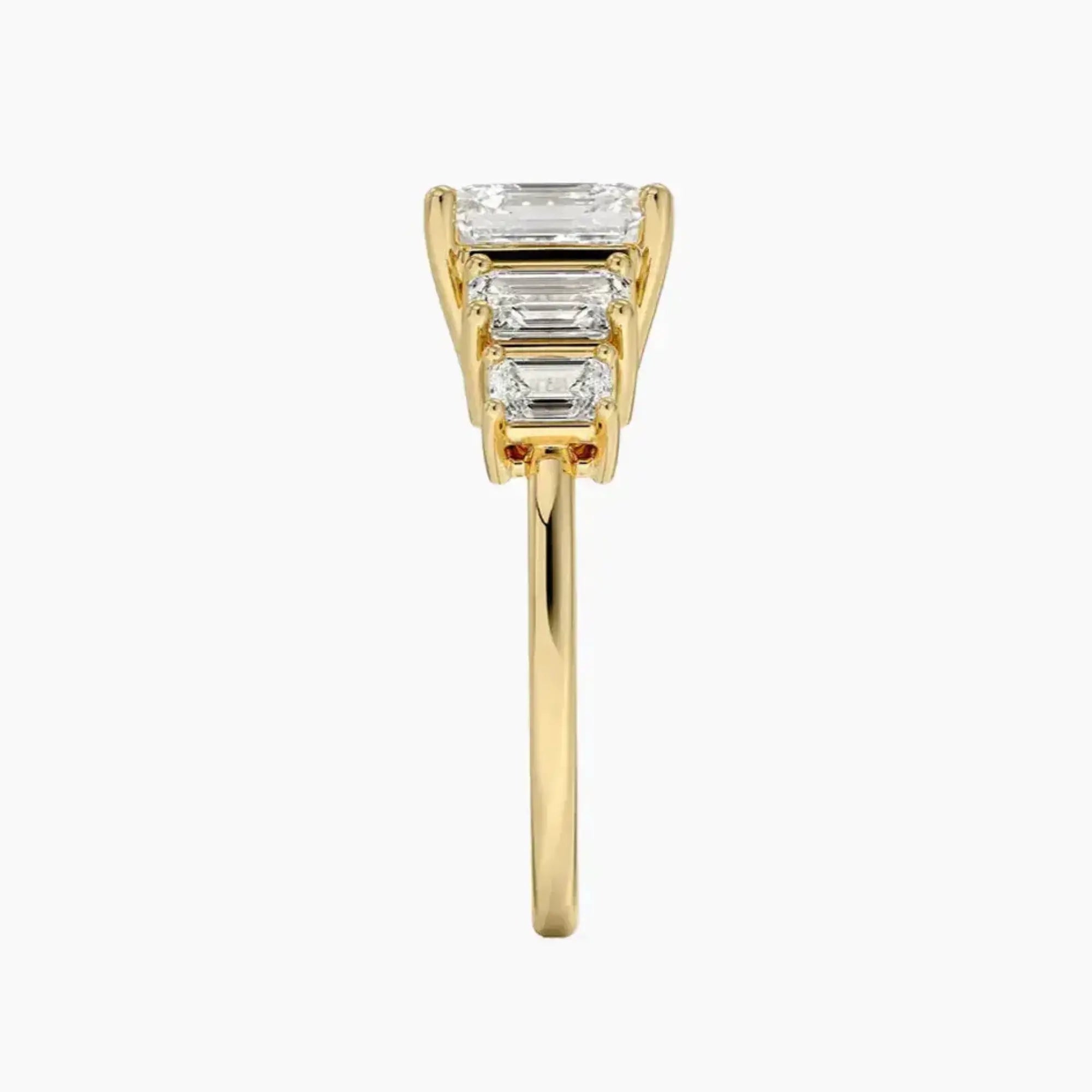 Katerina Five Stone Asscher Designer 1.5 Carat Lab Grown Diamond Engagement Ring in 18K White Gold