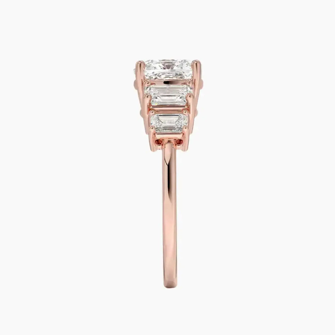 Katerina Five Stone Cushion Designer 2 Carat Lab Grown Diamond Engagement Ring in 18K White Gold